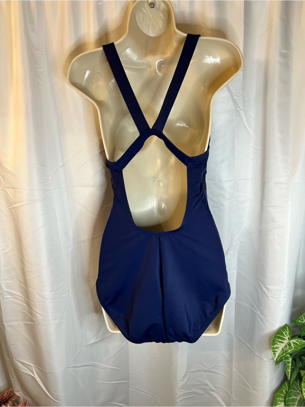 Nike Women's Navy Blue One-Piece Swimsuit with Mesh Waist - Picture 6 of 15